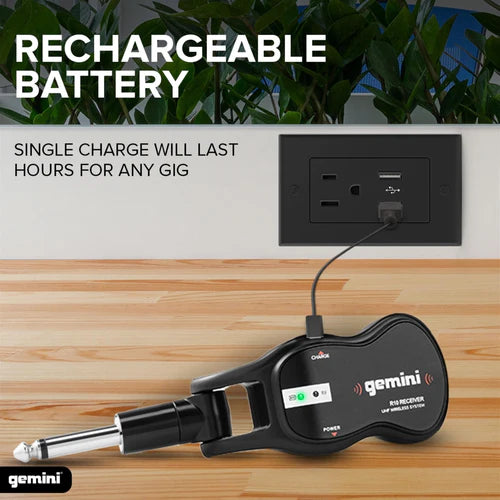 Gemini GMU-G100 Rechargeable UHF Wireless Guitar System