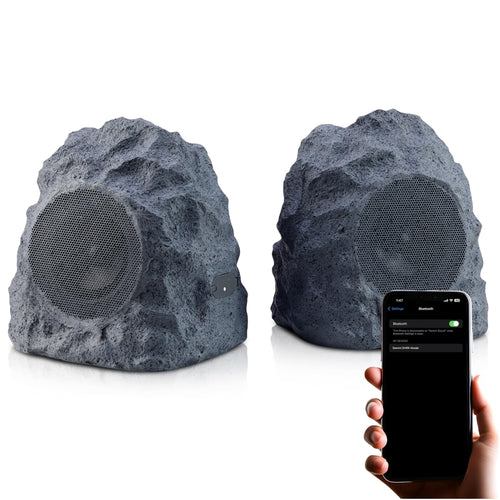 Gemini Waterproof Rock Speakers - 40W Bluetooth Outdoor Patio Sound System