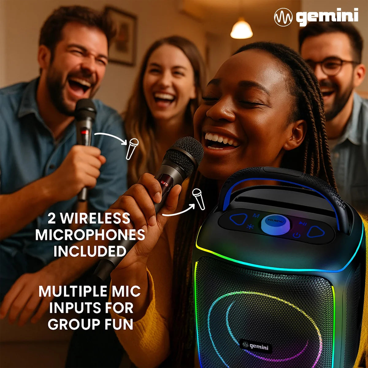 Gemini GPK-200PK Portable Bluetooth Karaoke Machine