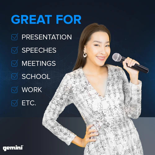 Gemini UHF-02M/HL Wireless Handheld Microphone System - Multi-Frequency