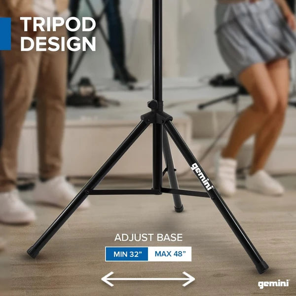Gemini ST-04 professional tripod speaker stand , 60 lb capacity, 43" to 80" adjustable height, 38mm steel tubing