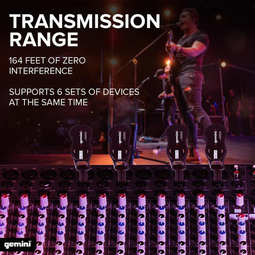 Gemini GMU-G100 Rechargeable UHF Wireless Guitar System