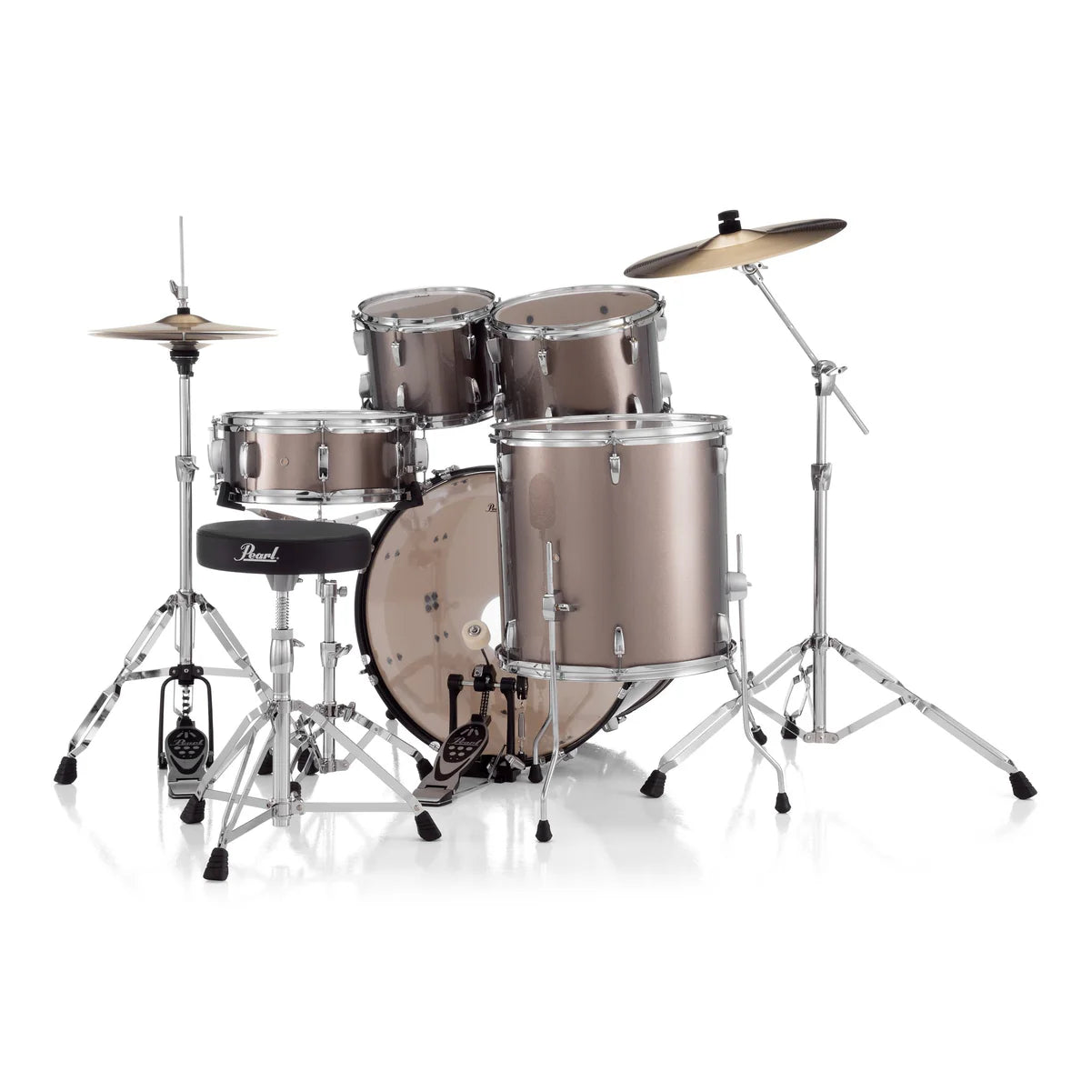 Pearl Roadshow 5-piece Drum Set with Hardware and Cymbals 22" Bass Drum Bronze Metallic