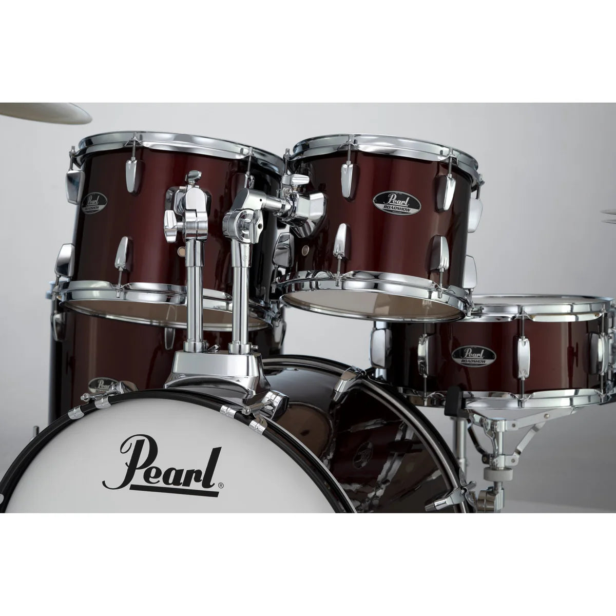 Pearl Roadshow 5-piece Drum Set with Hardware and Cymbals 22" Bass Drum Wine Red