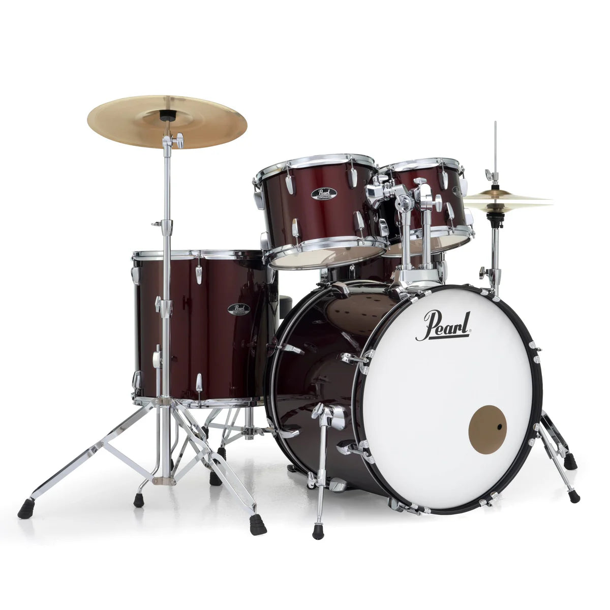 Pearl Roadshow 5-piece Drum Set with Hardware and Cymbals 22" Bass Drum Wine Red