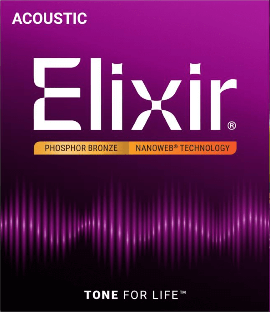 Elixir 3-Pack Phosphor Bronze Acoustic Guitar Strings with NANOWEB Technology