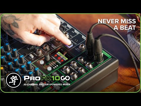 Mackie ProFX10 Go Battery-powered 10-channel Mixer with USB and Enhanced Effects