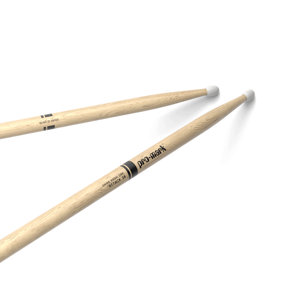 Promark PW2BN Classic Attack Shira Kashi Oak 2B Nylon Tip Drumsticks