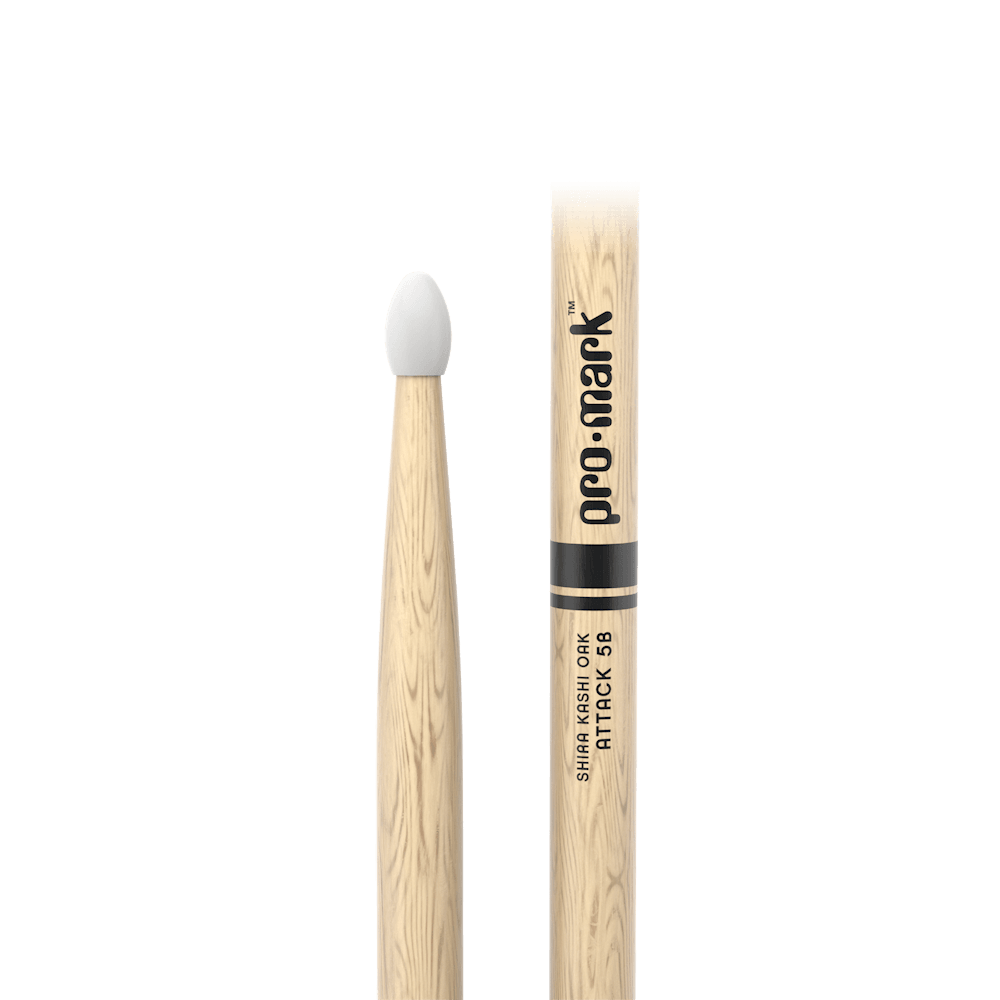 Promark PW5BN Classic Attack Shira Kashi Oak 5B Nylon Tip Drumsticks