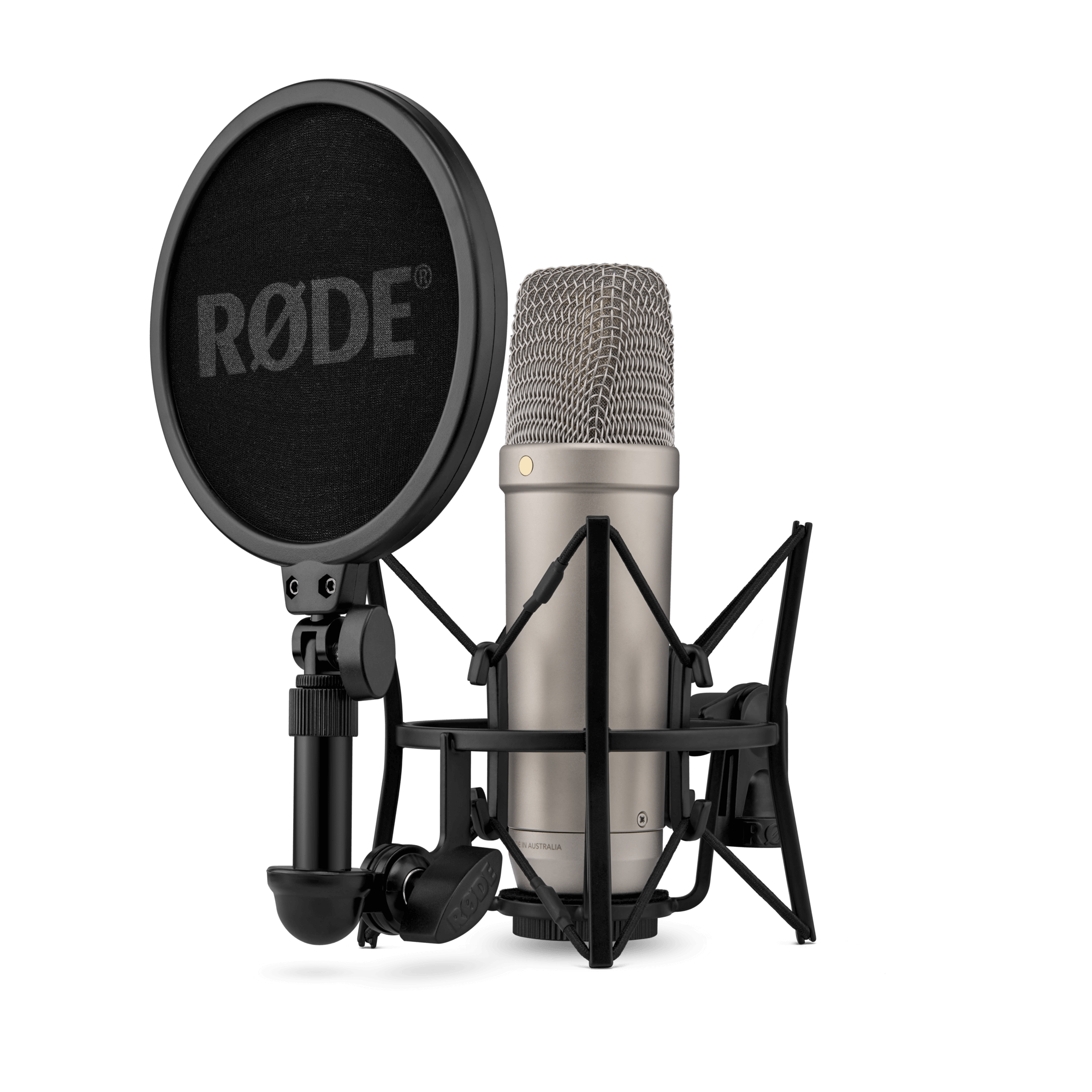 Rode NT1 5th Generation Condenser Microphone with SM6 Shockmount and Pop Filter - Silver