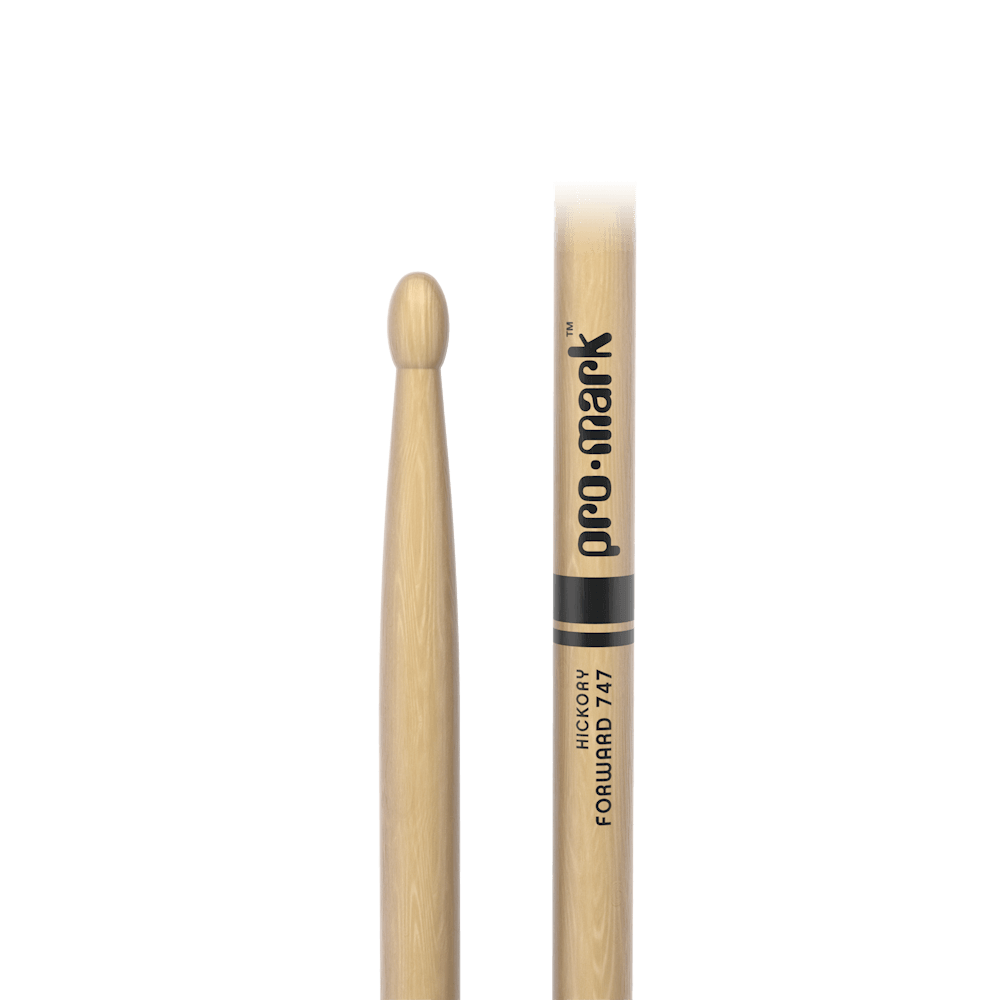 Promark Classic Forward Drumsticks - 747 Rock Hickory - Wood Tip